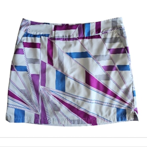 Adidas ClimaCool Golf Tennis Activewear Geo Patterned Woven Skort 10.5" Sz 8 - Picture 12 of 16